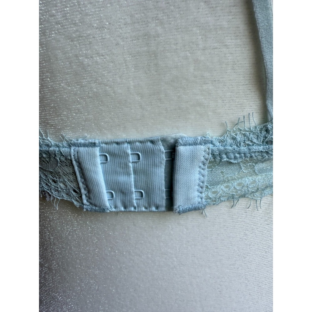 Aerie Blue Womens M Floral Lace Padded Boho Longline Wireless Crossback Bralette - Picture 4 of 14